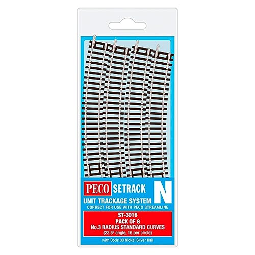 Rails courbes Peco ST-3016 Setrack Rayon 3 pour circuit de train miniature