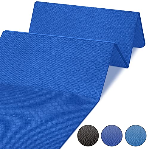Gymnastikmatte POWRX Faltbar PVC Frei 180 x 60 x 1,5 cm Blau oder Schwarz
