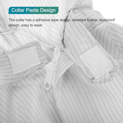 Image of MECCANIXITY ESD Lab Coat Clothing Science One Piece Clothes Elastic Cuff with Hat Hood Wear Uniform Work for Men Women