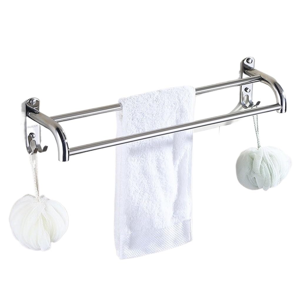 Porte-serviettes en acier inoxydable, barre de suspension haut de gamme double tige
