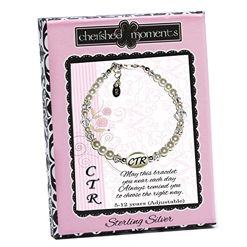 Cherished Moments Sterling Silver Child's CTR Bracelet or Necklace for Girls with Simulated Pearls and Crystals (5-12 years)4