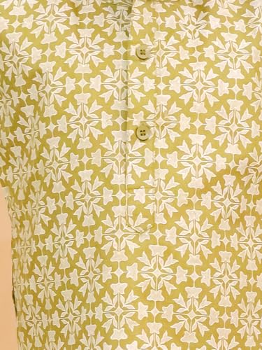 Image of AJ DEZINES Boys Cotton Full Sleeve Printed Kurta Pajama Set for Kids - Ethnic wear | Special Occasion & Traditional Outfit |Boys Kurta Pyjama Set - Regular Fit