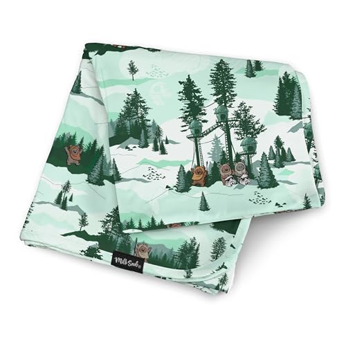 Image of Milk Snob Star Wars Swaddle Blanket, Soft Receiving, Security Bed and Play Blanket, Toddler and Infant Baby Bedding Registry and Shower Gifts (Endor Escape) 34 * 34 inches