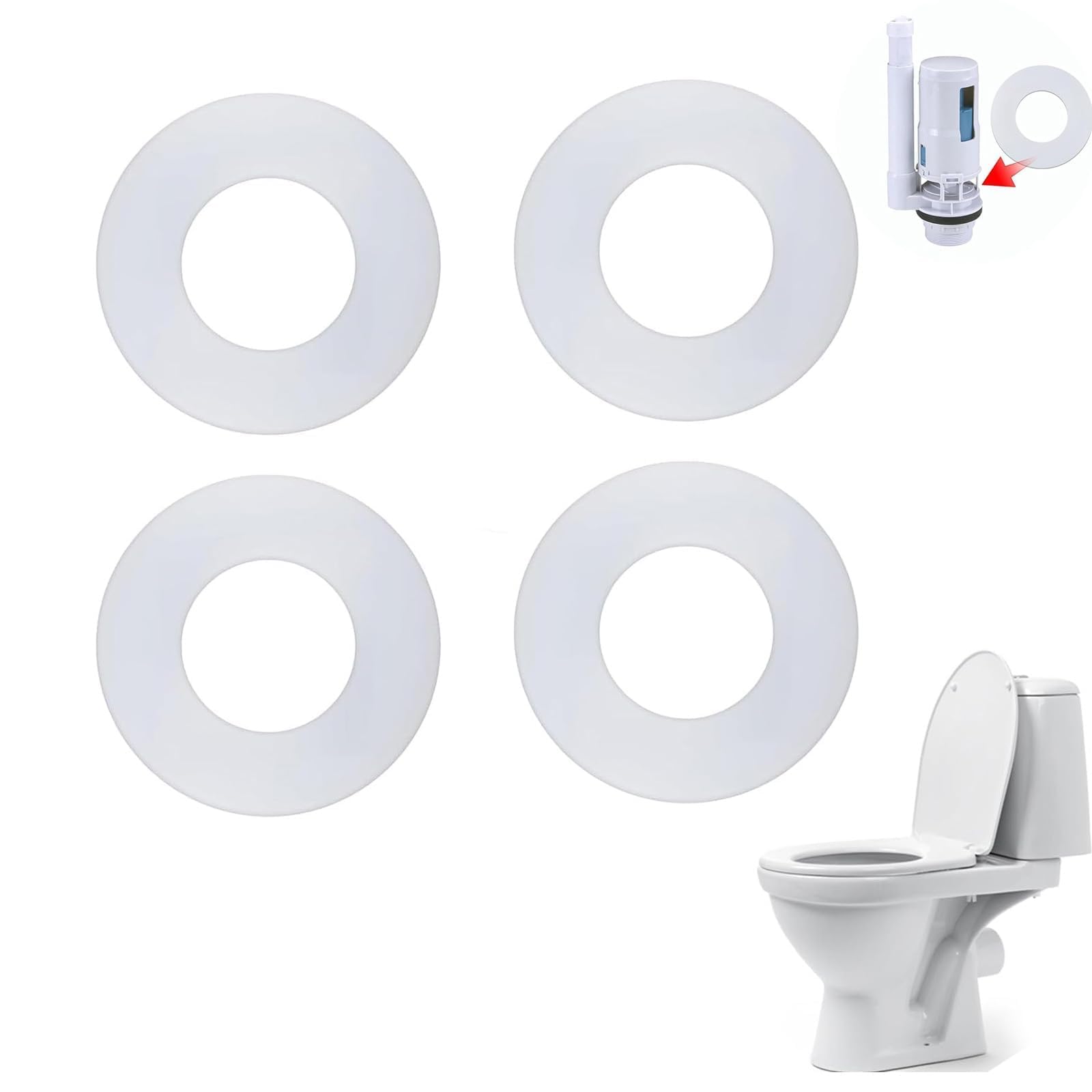 Flush Valve Seal 4pcs Diaphragm Base Sealing Washer Replacement