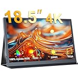 モバイルモニター EVICIV 18.5インチ 4Kモバイルディスプレイ ゲームモニター 3840x2160P 100%sRGB広色域 色深度10Bit スイッチ用 ポータブルモニタ 非光沢IPS液晶パネル 薄型 軽量 HDR/VESA対応 保護カバー付き USB Type-C ミニHDMI PS4/PS5/Switch/カメラ/XBOX ONE/PC/Macなど対応 在宅ワーク