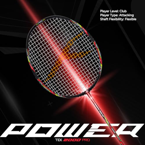 HUNDRED Graphite Powertek 2000 Pro Badminton Racket 90G Black - Image 7