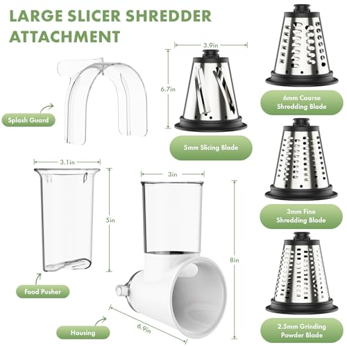 Image of Cheese Grater Attachment for KitchenAid, Large Cheese Grater with 3-inch Feed Chute and Splash-Proof Barrier, Cheese Shredder, For Kitchen Aid Accessories and Attachments, Dishwasher Safe By Cofun