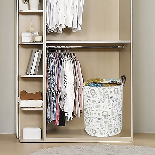 Clocor Baby Laundry Basket,Collapsible Kids Toys Storage Baskets,Nursery Hamper For Boys And Girls,Jungle Bedroom Decor,Gift Basket（Green Animals) #TOP3
