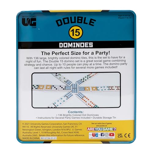 Juego Domino Doble 15 en Estuche de Lata Portátil miniatura 6