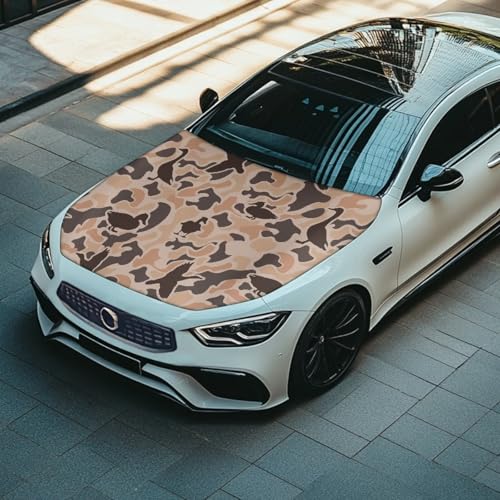 Image of Renewold Duck Camouflage Car Front Hood Cover Sedan SUV Small Truck Auto Hood Wrap Blanket Fashion Automotive Exterior Accessories Winter Christmas Indoor Outdoor Decor All Season