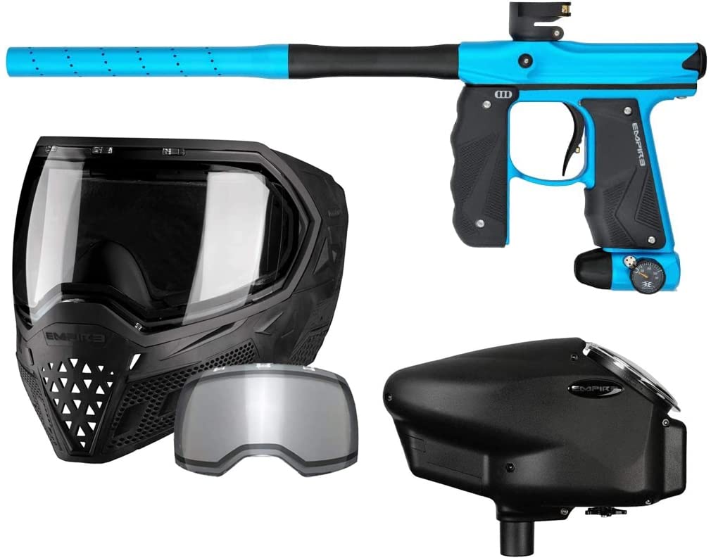 Empire Mini GS Electronic Paintball Gun Marker w Empire Halo Too Electronic Paintball Loader and EVS Thermal Paintball Mask