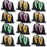 Saintrygo 24 Pieces Magical Wizard School Party Favor Bags Magical Themed Party Goodie Bags Drawstring Backpack Wizard Gift Backpack Dress up Novelty Decorations Supplies for Kids(Novel Style)