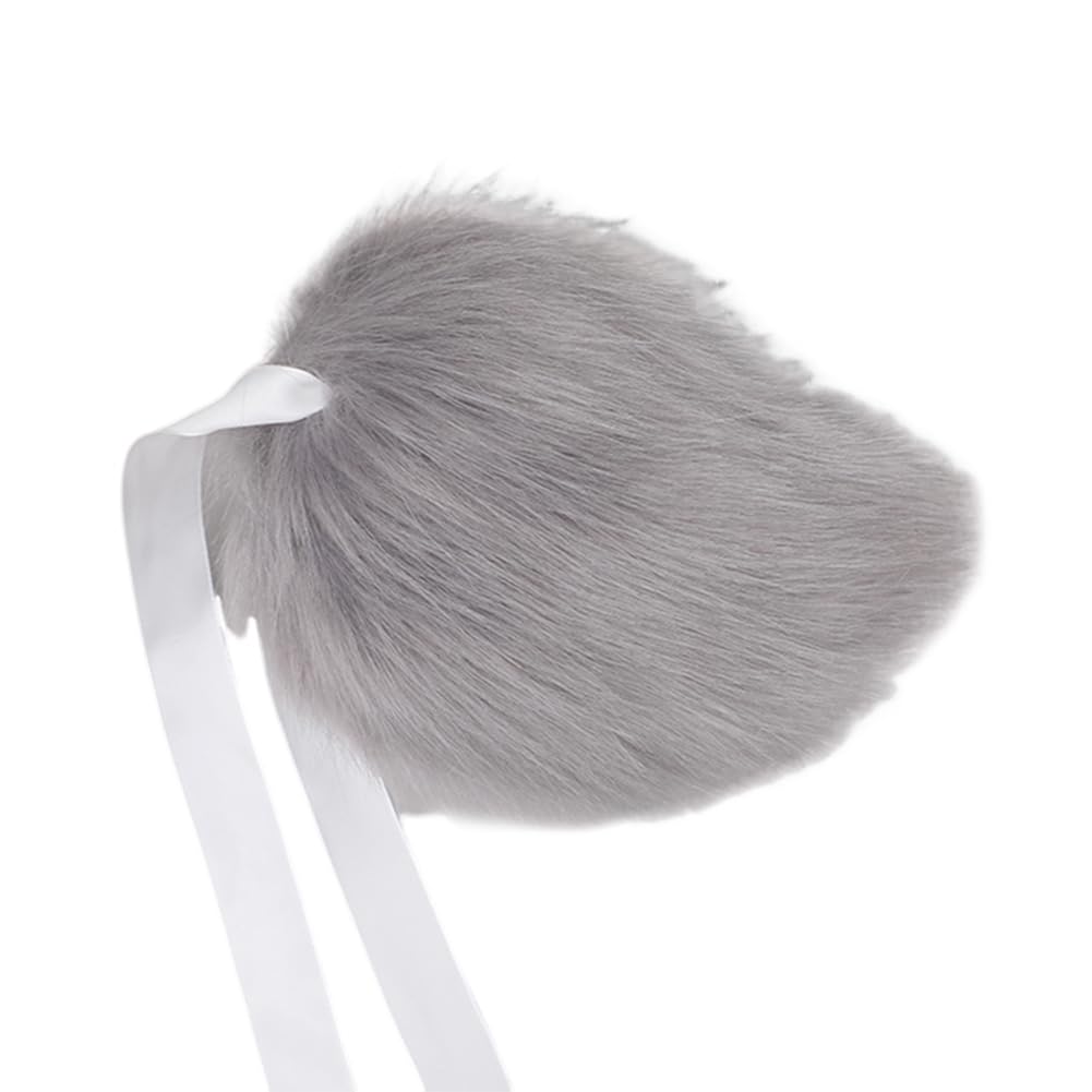 Cosplay Rabbit Tail Plush Bunny Tail Cosplay Costume Accessory for Halloween Easter Dress Up Gray