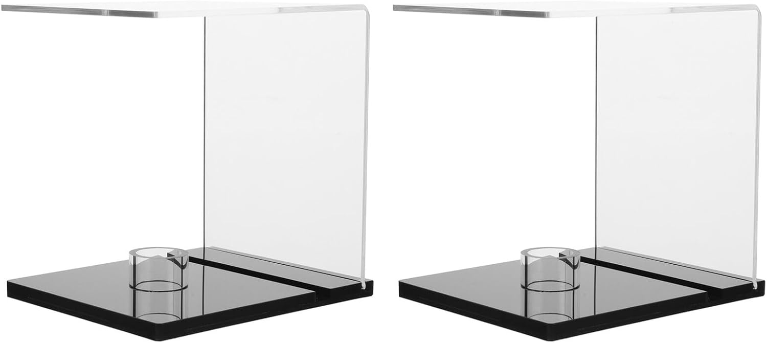 VICASKY 2pcs Baseball Display Case with Base, Acrylic Softball and Baseball Holder for Autographed Memorabilia, Protective Sports Ball Display Cube for Collectors and Fans