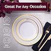 LATERN 60 Pièces Vaisselle en Plastique Doré, 30 Assiettes Plates De 26cm 30 Assiettes à