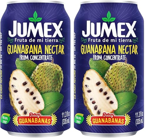 Image of Jumex Soursop Juice Nectar - Made with Guanabana Fruit Puree - Guanabana Juice Concentrate for Tropical Fruit Smoothie Mix, Cocktail Mixers & Kids Drinks & Beverages - 11.3oz, 2 Pack Canned Drink