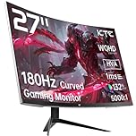 KTC 27 inch 180Hz Curved WQHD Gaming Monitor, 2K(2560x1440P),144Hz Monitor, 1500R HVA Display, FreeSync Premium, HDR, 120% sRGB, DisplayPort/HDMI/USB Vesa,Computer Display for Gamers