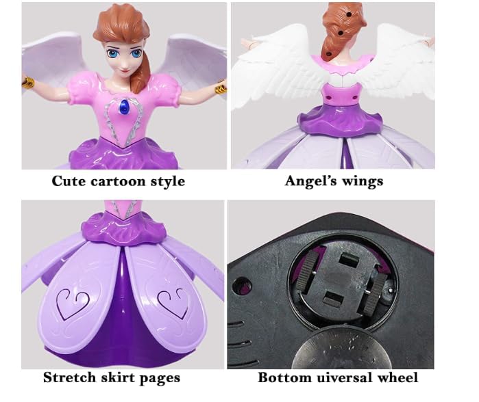 Image of LED Flashing Light and Music Toys for Kids 1+ to 5+ Year | Babies Real Actions Best Birthday Christmas Gift Indoor Fun Activities (Angle Girl)