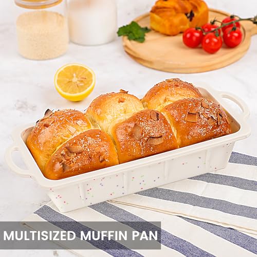 image for Vinino Silicone Bread Loaf Pan with Metal Reinforced Frame, 9.5 x 5 in