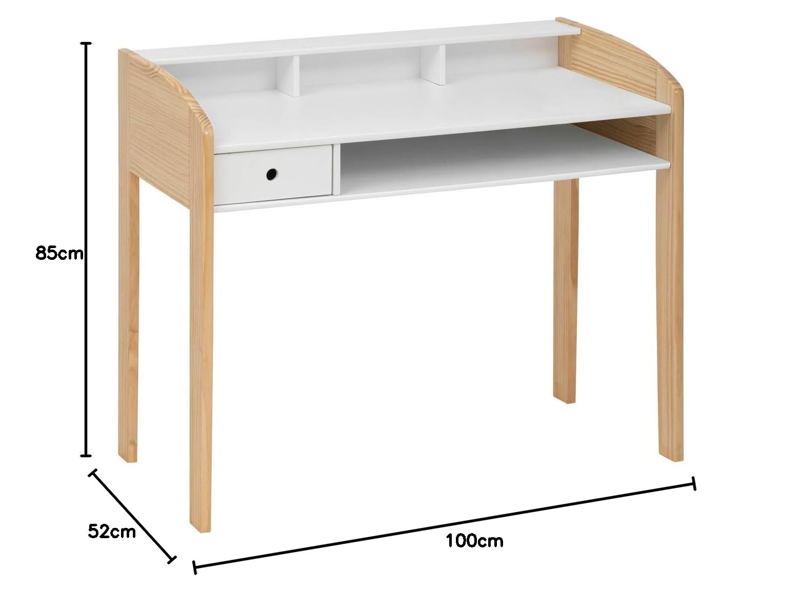 Atmosphera - Bureau Enfant Primaire l100cm Blanc en Bois