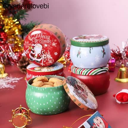 Christmas Scented Candle Tin Jar Portable Travel Soy Wax Plant Essential Oil Candle Gift Box Suit with Fragrance Home Decoration (Mixed Color,20pcs)