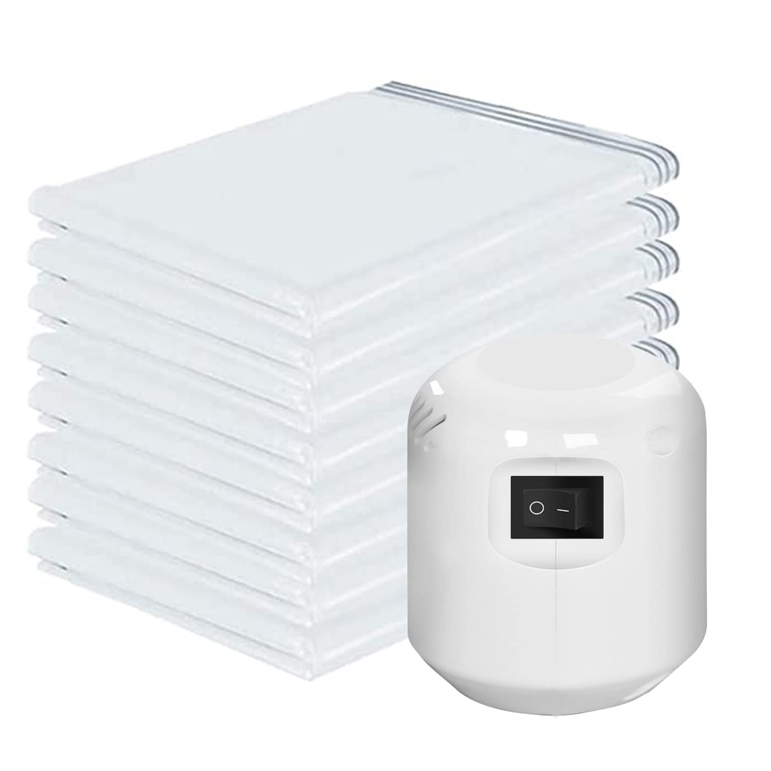 Arabest Premium Vacuum Storage Bags with Electric Pump, 6 Pack (2 Jumbo, 2 Large, 2 Medium), Reusable Space Saver Bags for Clothes, Mattress, Blanket, Duvets, Pillows, Comforters, Quilt, Travel