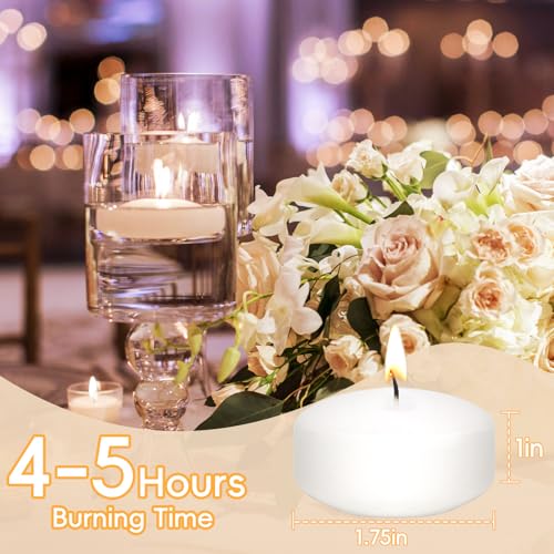 Bougies flottantes blanches pour centre de table de mariage lot de 48 - 4