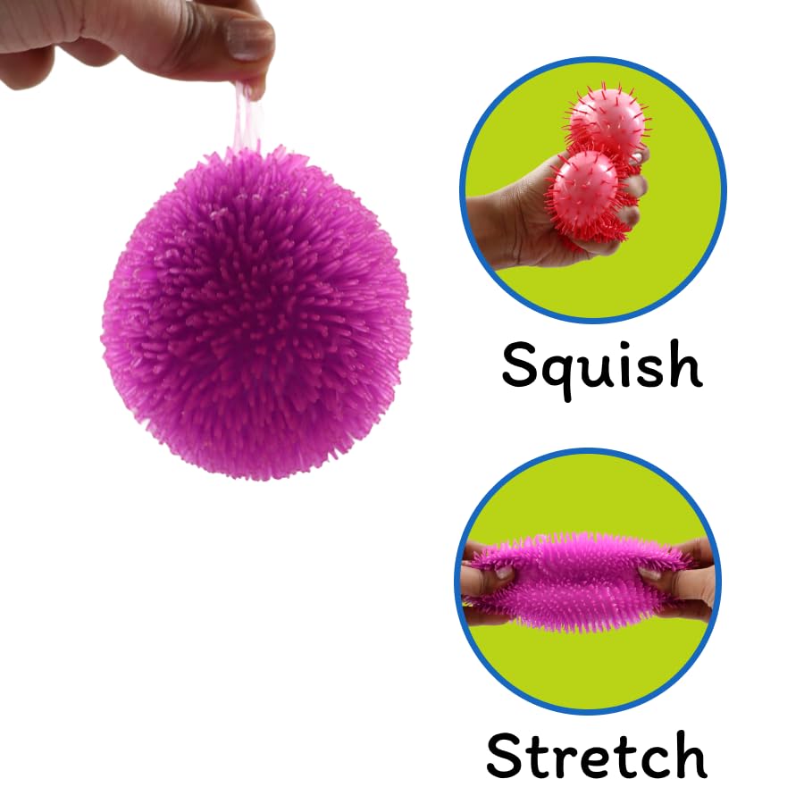 Image of Joy by Scoobies Fur Skin Ball | Spiky Sensory Fidget Toy | Soft Puffer Texture | Non-Toxic TPR Rubber | Calming Squeeze for Kids & Adults