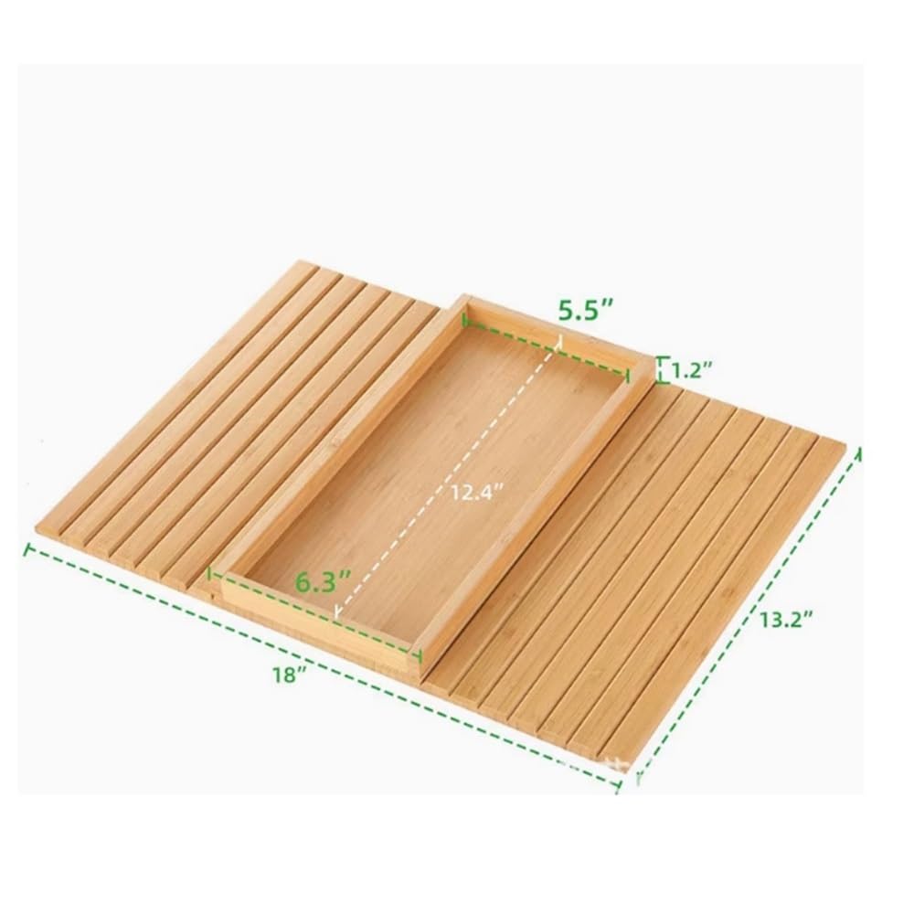 vassoio portaoggetti Contenitore portaoggetti in legno for braccioli di divani, vassoio for tazze bevande, telecomando(Natural)