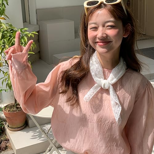 Delicate Flower Pattern Lace Headscarf Girls Hair Scarf Sheer Triangle Headband for Women Photo Hair Accessory4