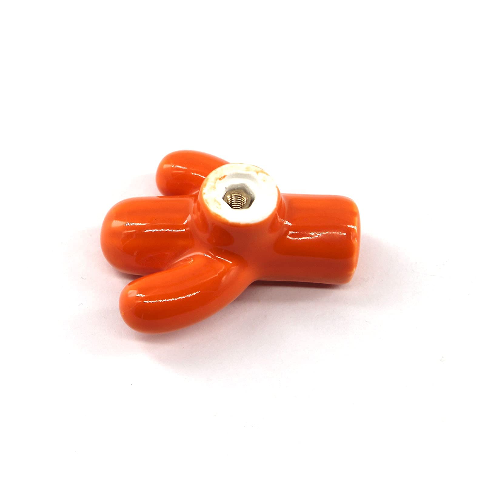 Lot de 8 poignées de porte en céramique Orange