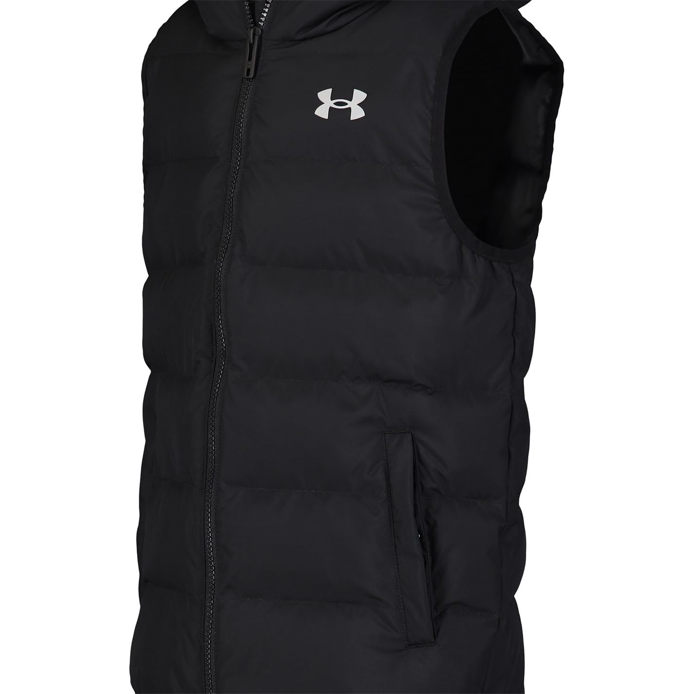 Under Armour Jungen Pronto Colourblock Puffer Weste mit UA Storm – wasserabweisender, gefütterter Bodywarmer mit Kapuze, durchgehender Reißverschluss
