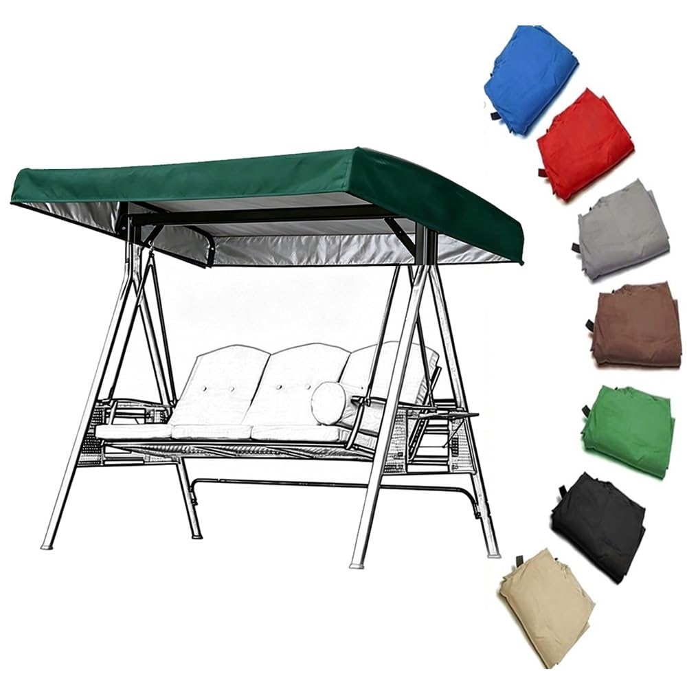 RTVGNSZSJL 84x48in 75x47in Swing Canopy Replacement Cover Outdoor Sun Shade Awning Porch Swing Replacement Canopy Top Cover For Garden Yard Patio(Green,75x47x9in(191x120x23cm))
