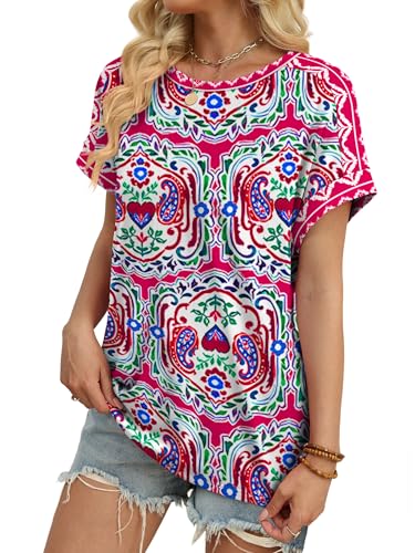 Image of WIHOLL Womens Tops Short Sleeve Shirts Summer Outfits 2026 Spring Dressy Casual Clothes Clothing