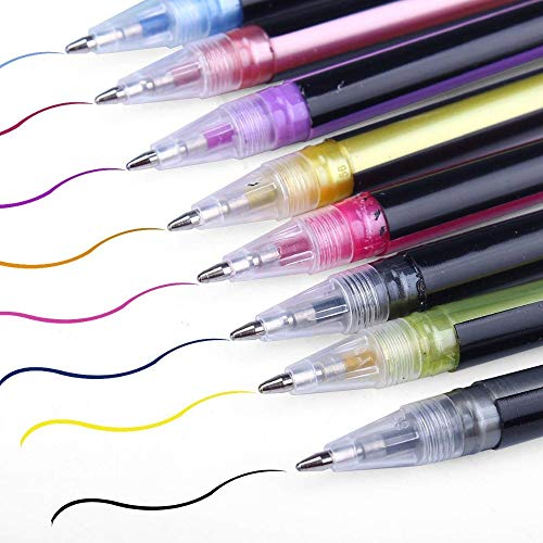 Image of TRU TOYS Neon Color Gel Pen Set consisting Fluorescent, Metallic, Glitter, and Pastel Colour pens for DIY Art & Crafts (Sketching, Drawing & Painting Purpose) (48 Pieces)