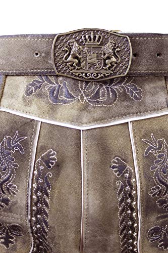 Bavarian Traditional Short Leather Trousers Valentin Lederhosen with Belt3