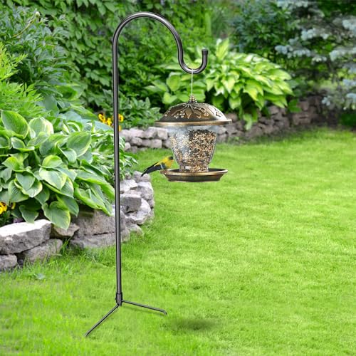 Image of GOFORWILD 4 Pack 33 Inch Shepherd Hook for Bird Feeder Outdoor | Made of Premium Metal for Garden Decor, Plant Hanger, Lantern Hook, Solar Light Hanging and Wedding Decor