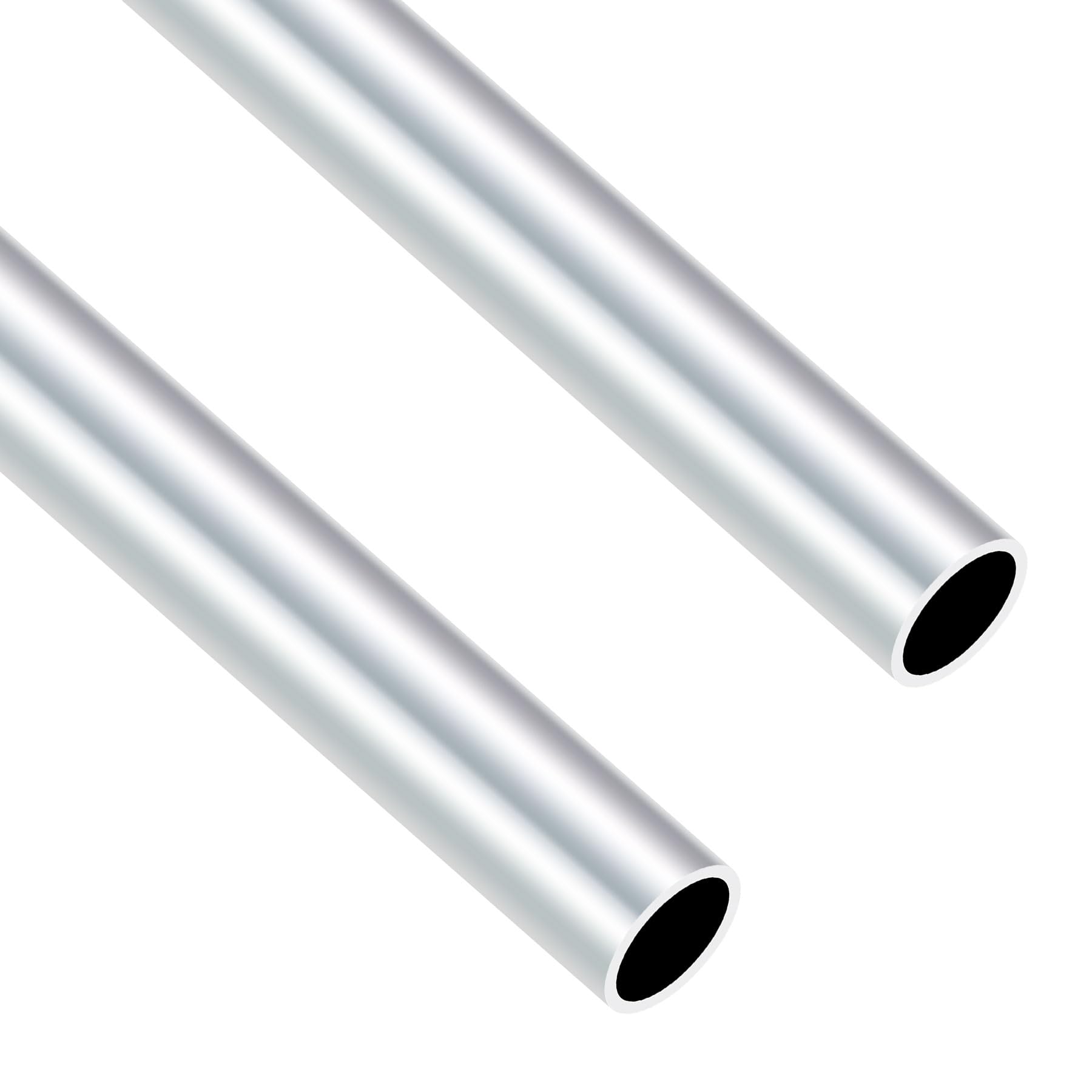 Imeistek Silver 6063 Aluminium Round Tubes, 20Mm Od 17Mm Id 400Mm Length Seamless Aluminium Tubes For Diy Model, Industrial,Decorative (2Pcs)