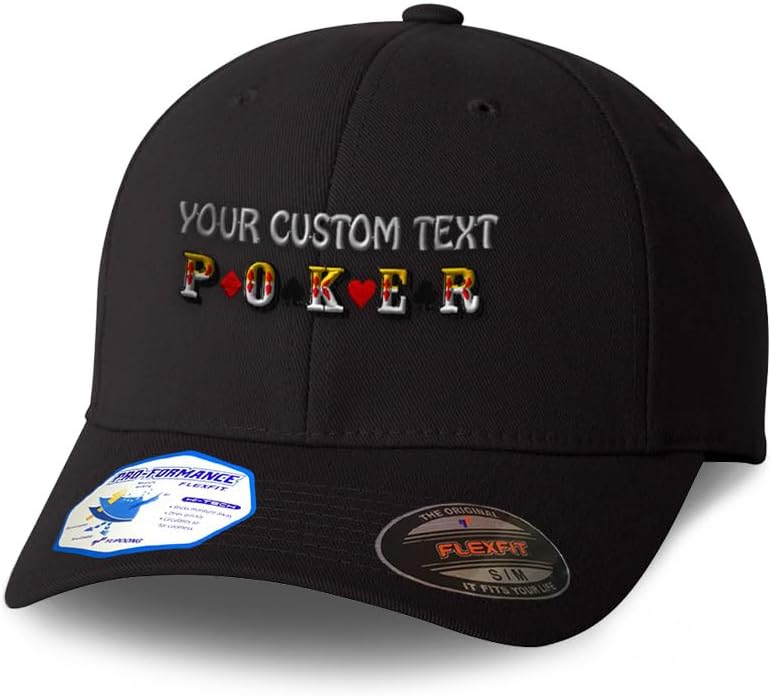 Flexfit Cap for Men & Women Embroidered Poker Game A Embroidery Flexfit Hats Baseball Caps