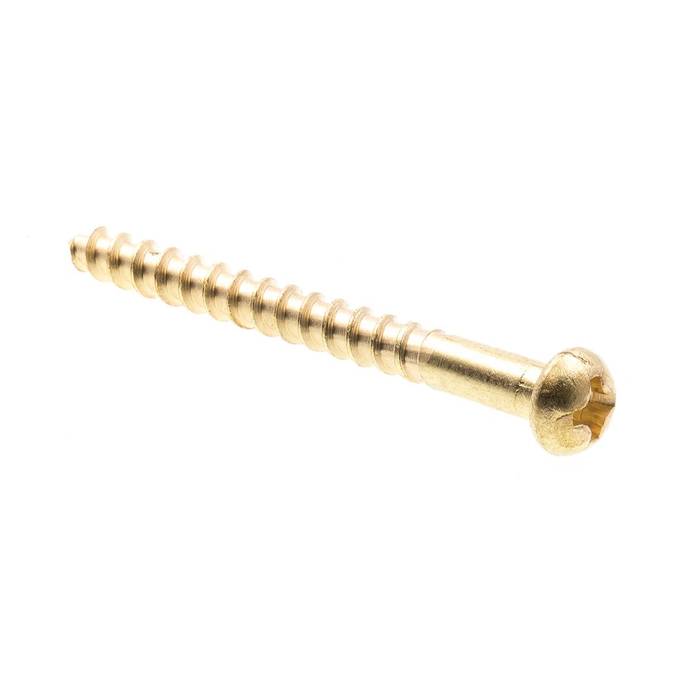 Vis à bois laiton massif 6 x 1-1/2 tête ronde anti-corrosion Prime-line 9207499 pour vissage propre