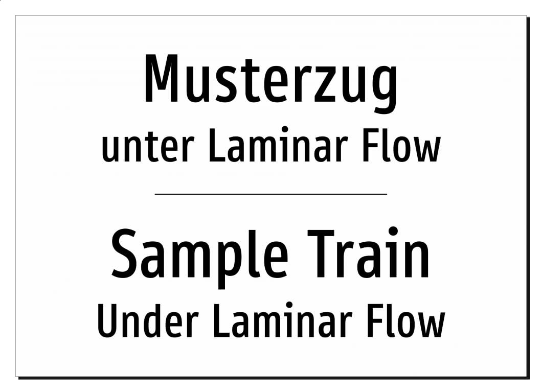 58349-DEEN-T-09 | Musterzug Laminar Flow Schild/Aufkleber | Deutsch