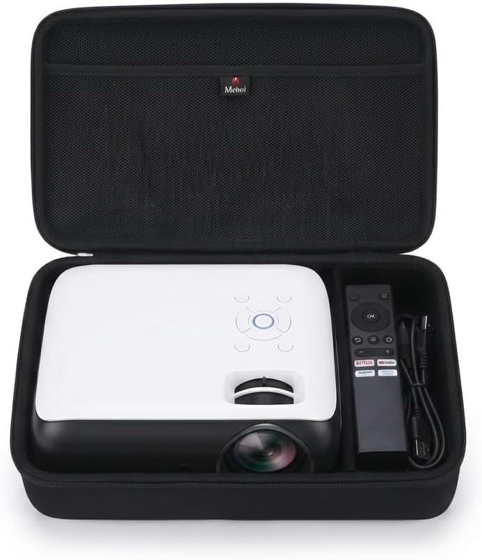 Hard Carrying Case for Aurzen EAZZE D1 / HAPPRUN Projector, Protective Travel Storage Bag with Accessories Organizer - Portable Shockproof EVA Case Only