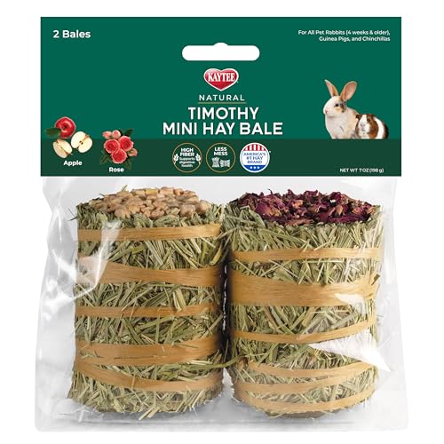 Kaytee Field+Forest Mini Hay Bales Apple and Rose 2 Pack 7 Ounces