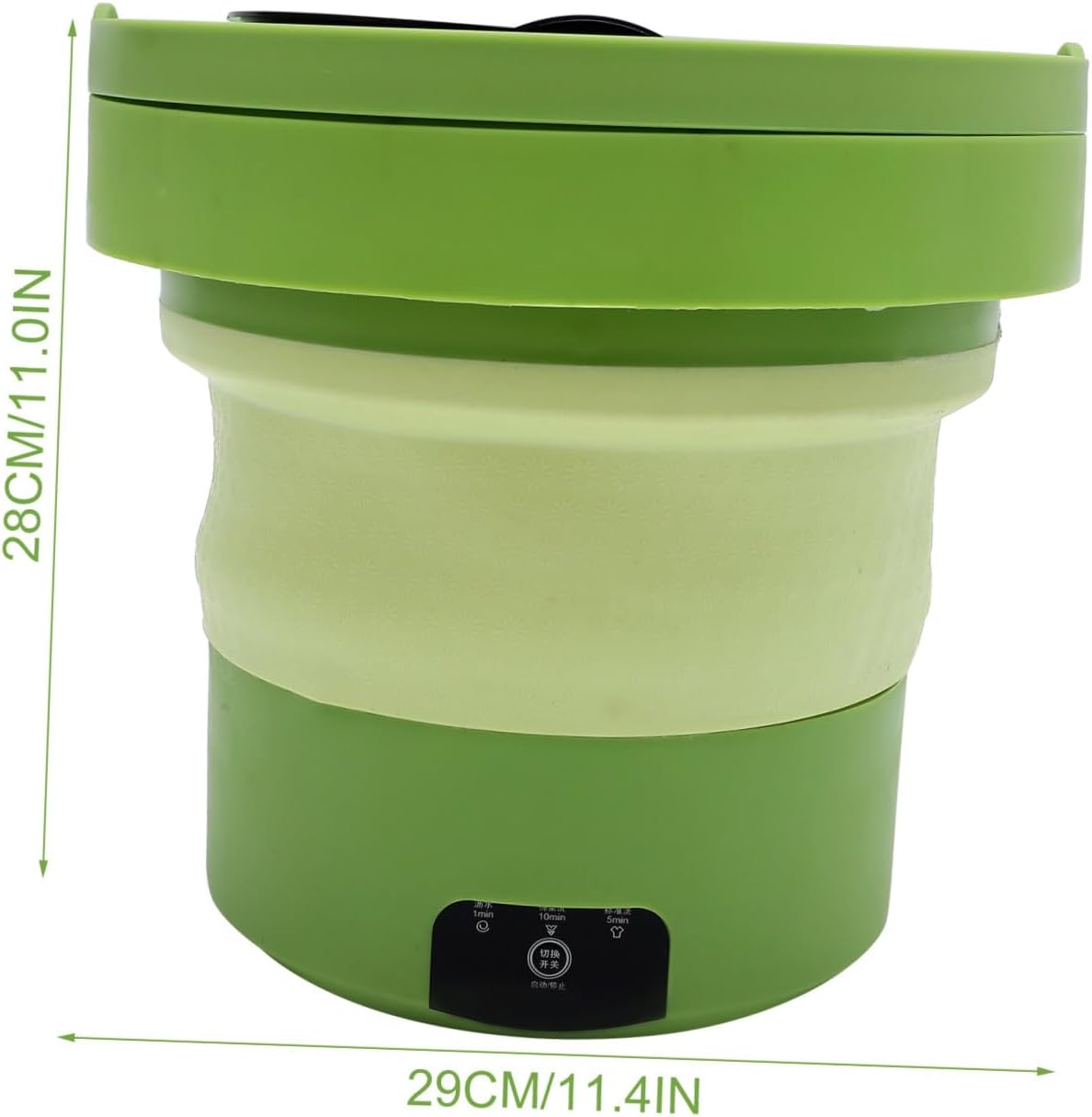 Portable Washer 6l Foldable Small Washing Machine with US Plug for Camping Travel and Apartment Use, Portable Clothes Washer Machine in Grass Green