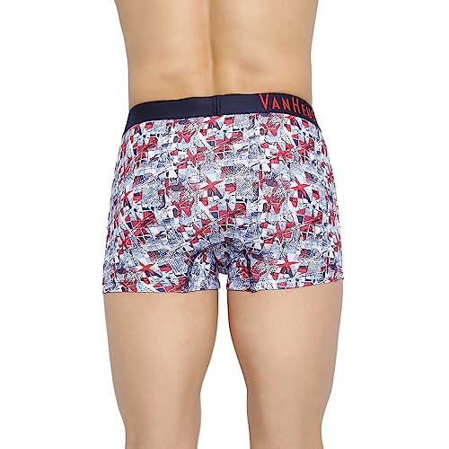 Image of Van Heusen Men's Cotton Trunk - Pack of 1 | Contoured pouch for support | Antibacterial Briefs | Sweat Absorbant | Moistue Wicking | Breathable Everyday Underwear | Long Lasting Color| Fun Prints | Style 10051