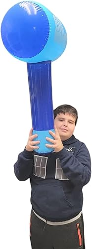 Miniatura 3 de The Big Bopper Inflate - Martillo inflable azul (30 x 18 pulgadas), mullet para jugar peleas y acción (paquete de 4)