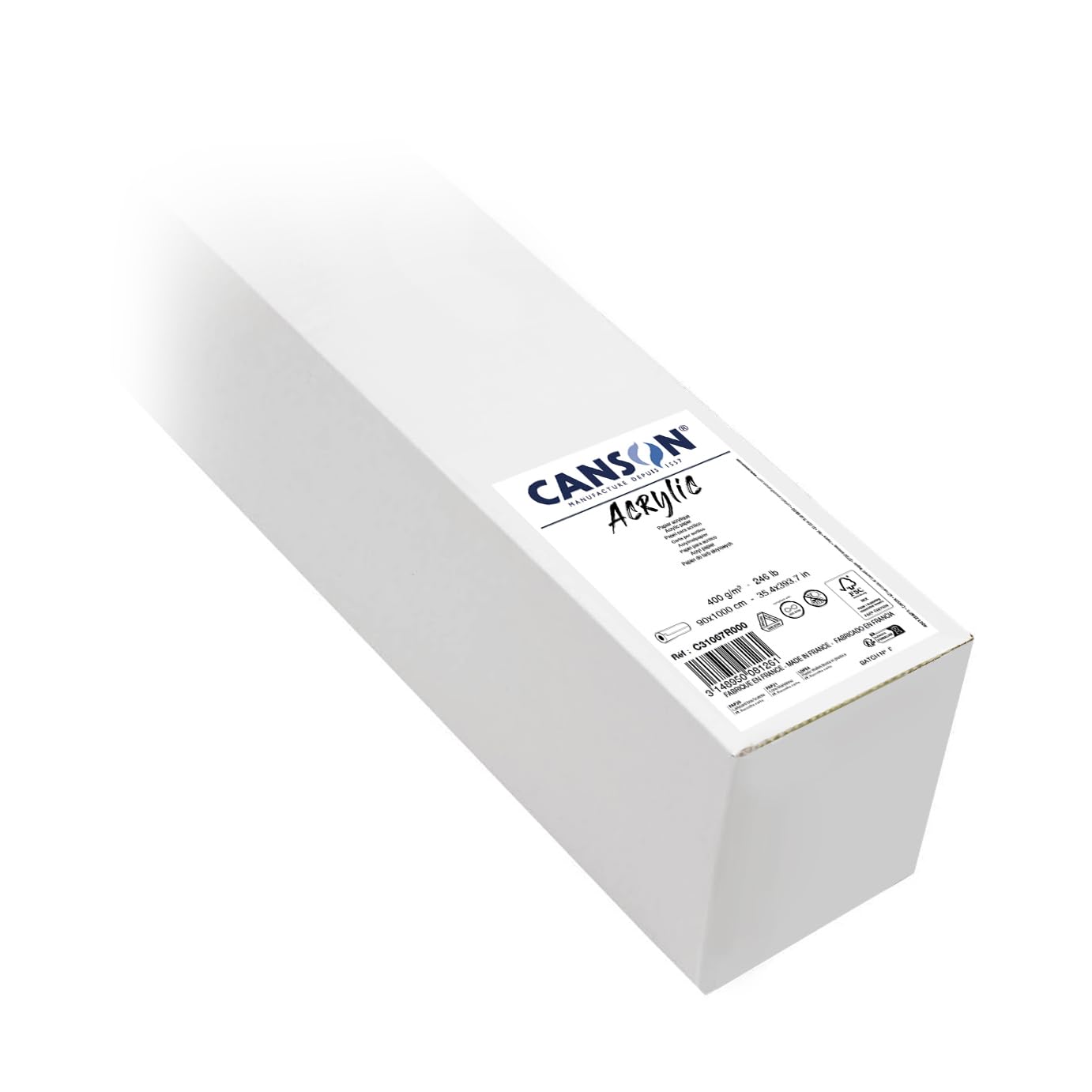 CANSON Acrylic, Acrylic Paper, Canvas Grain, 400gsm, Sheet, 0.9x10m, Grayish Brown