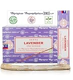 Satya Lavender Incense Sticks, Satya Bng (Bangalore) Insenses 15gmx12 Pack with Raajsee Incense Holder Bundle, Satya Nagchampa Natural Incense