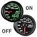 MaxTow Double Vision 280 F Oil Temperature Gauge Kit - Includes Electronic Sensor - Black Gauge Face - Green LED Illuminated Dial - Analog & Digital Readouts - for Trucks - 2-1/16