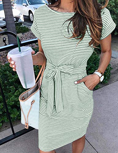 Image of MEROKEETY Women's 2026 Summer Short Sleeve Casual T Shirt Dress